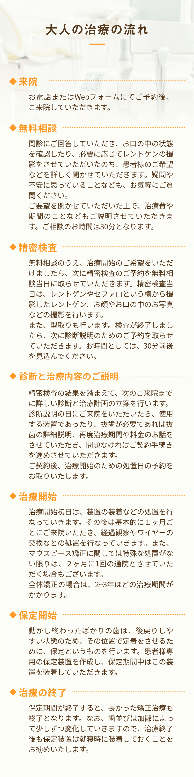 大人の治療の流れ